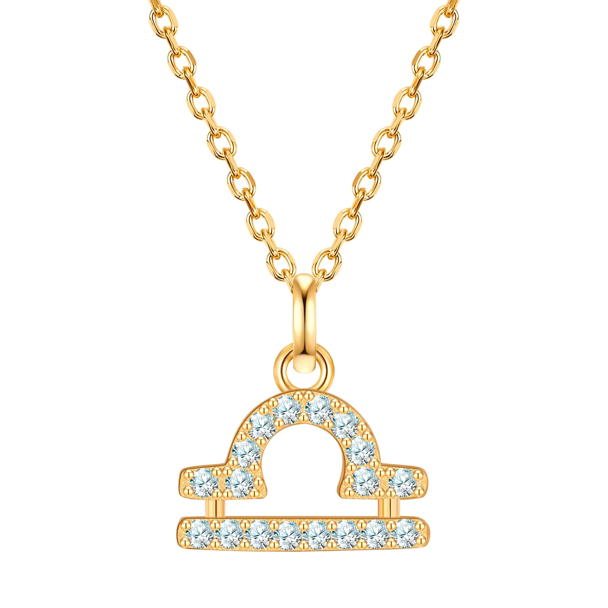 Kette mit Anhänger Sterling Silber gelbgold Zirkonia weiß