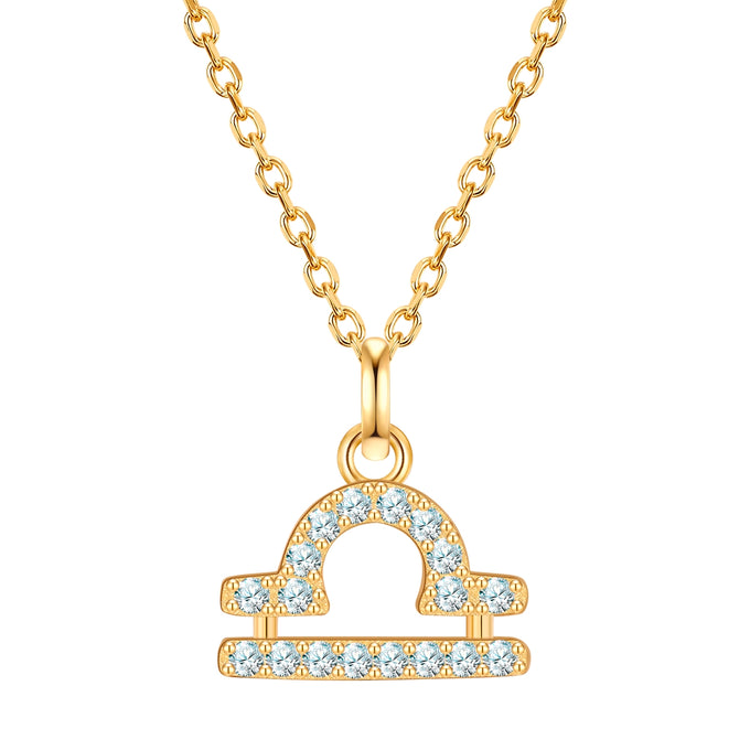 Kette mit Anhänger Sterling Silber gelbgold Zirkonia weiß
