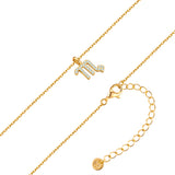 Kette mit Anhänger Sterling Silber gelbgold Zirkonia weiß