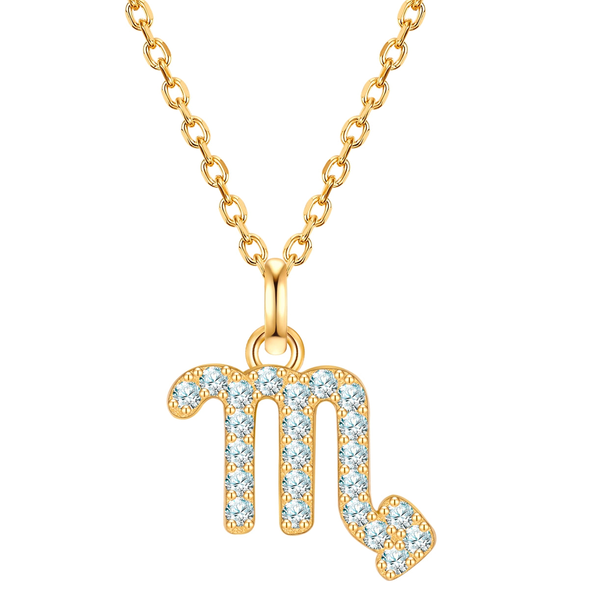 Kette mit Anhänger Sterling Silber gelbgold Zirkonia weiß