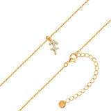 Kette mit Anhänger Sterling Silber gelbgold Zirkonia weiß