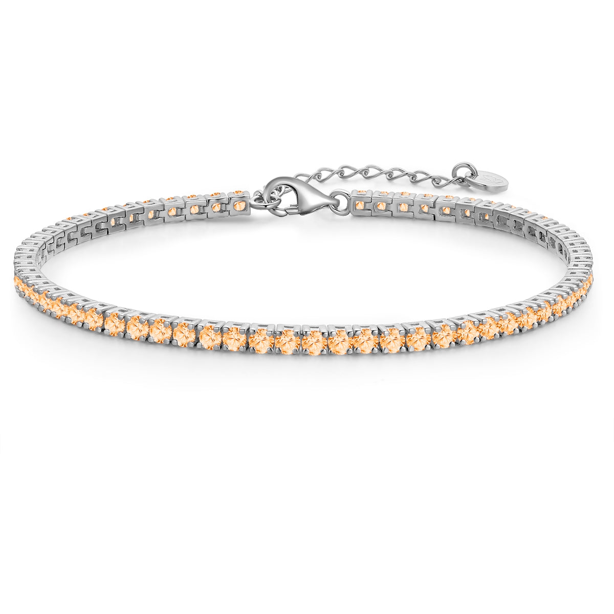 Armband Sterling Silber Zirkonia apricot