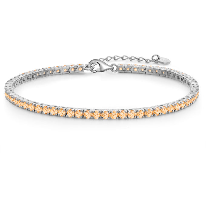 Armband Sterling Silber Zirkonia apricot