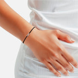 Armband Sterling Silber Textil (schwarz)
