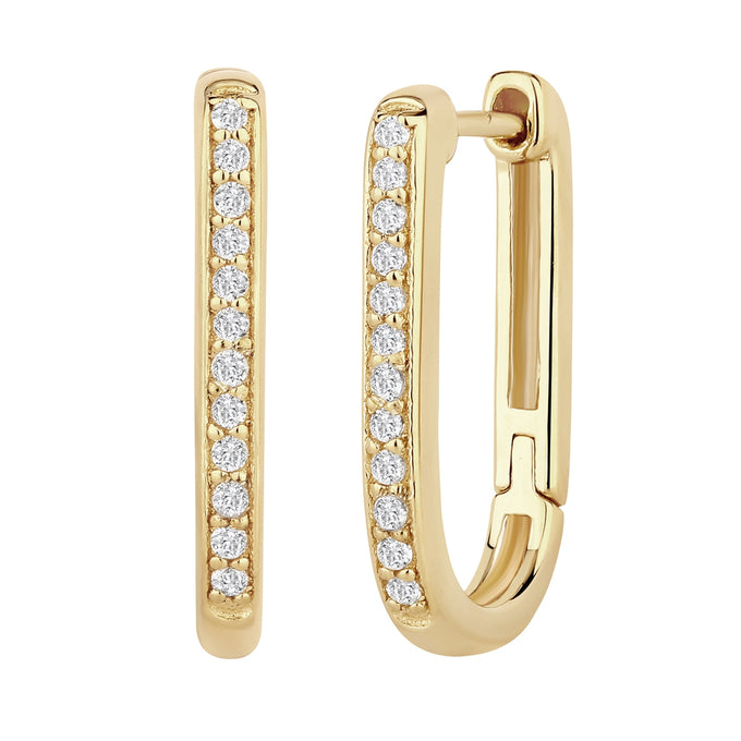 Creolen Sterling Silber gelbgold Topas weiß