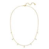 Kette mit Anhänger Sterling Silber gelbgold Zirkonia weiß