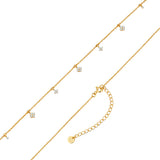 Kette mit Anhänger Sterling Silber gelbgold Zirkonia weiß