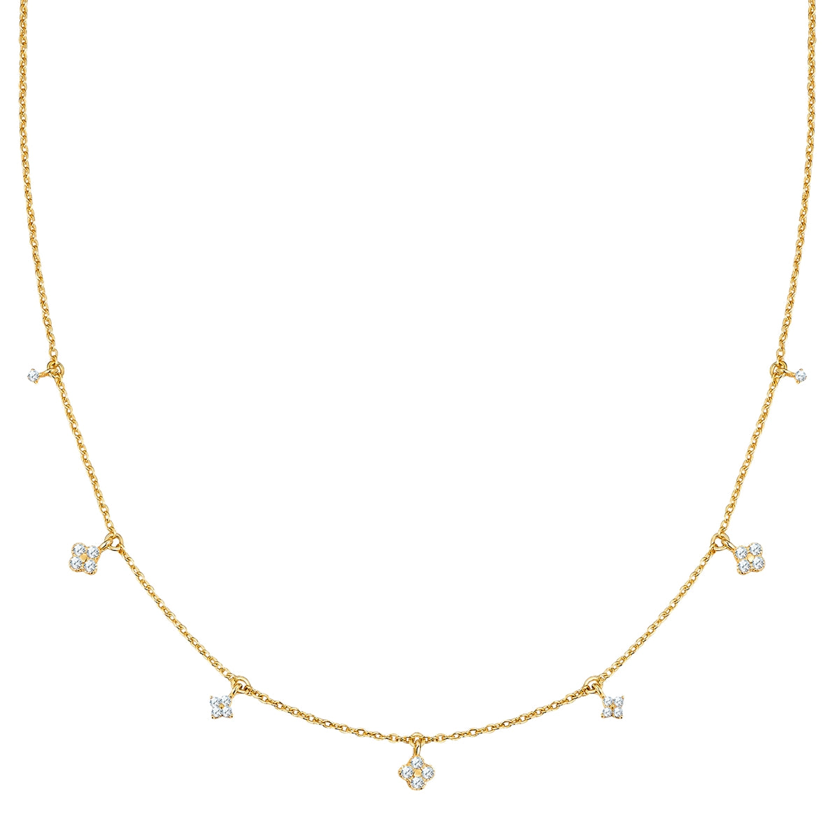 Kette mit Anhänger Sterling Silber gelbgold Zirkonia weiß