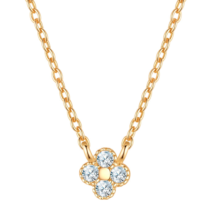 Kette mit Anhänger Sterling Silber gelbgold Zirkonia weiß