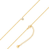 Kette mit Anhänger Sterling Silber gelbgold Zirkonia weiß