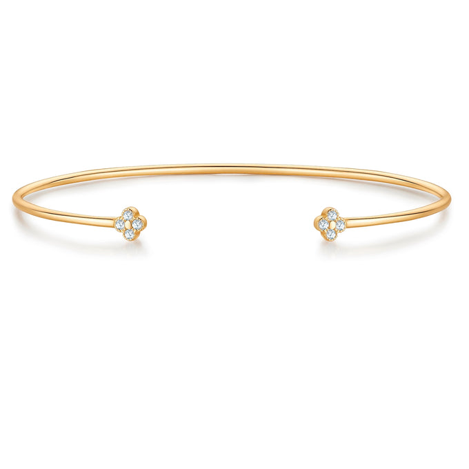 Armreif Sterling Silber gelbgold Zirkonia weiß