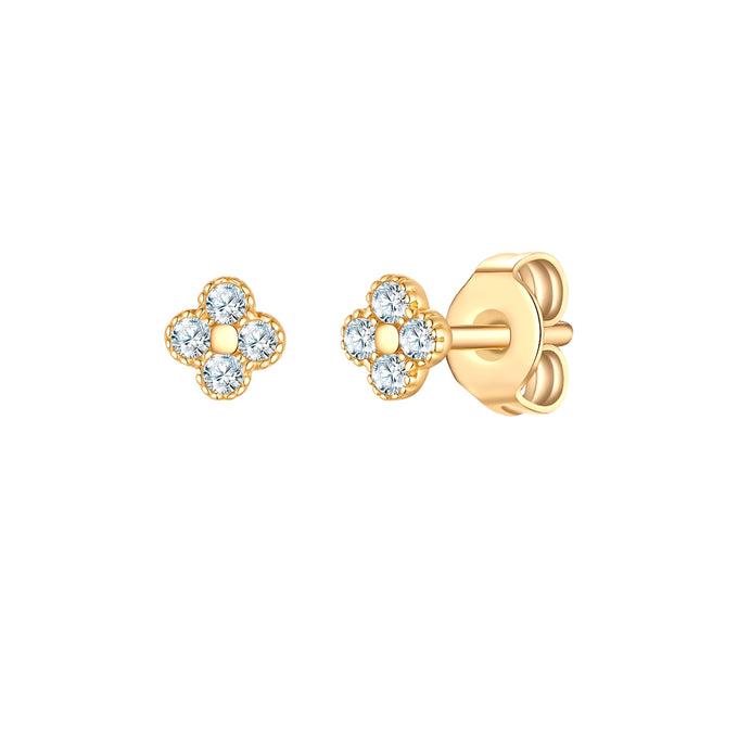 Ohrstecker Sterling Silber gelbgold Zirkonia weiß