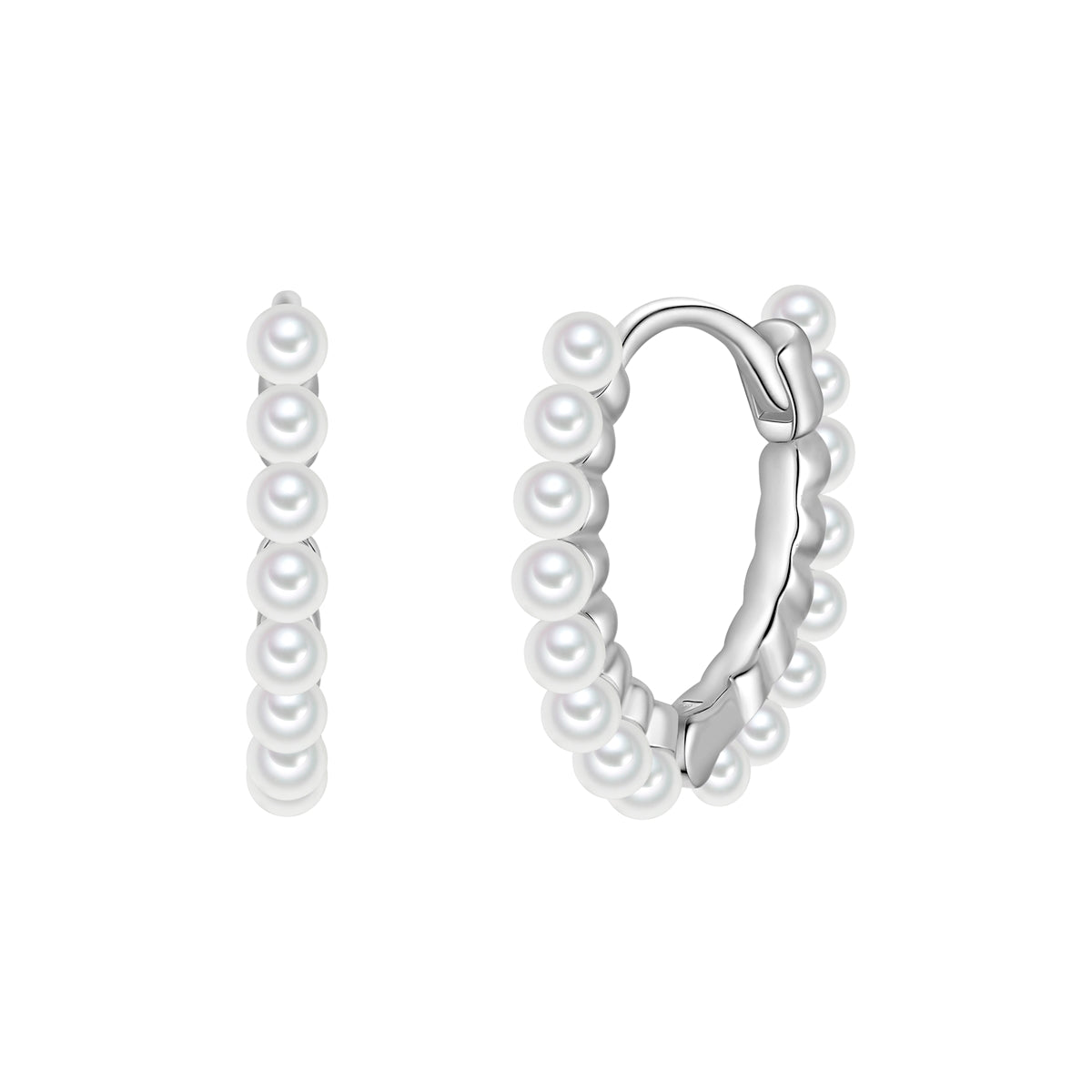 Creolen Sterling Silber Perlen (synth.) weiß