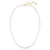 Kette Sterling Silber gelbgold Süßwasser-Zuchtperle weiß
