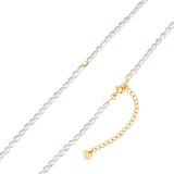 Kette Sterling Silber gelbgold Süßwasser-Zuchtperle weiß