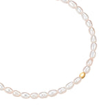 Armband Sterling Silber gelbgold Süßwasser-Zuchtperle weiß