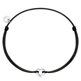 Armband Sterling Silber Textil (schwarz)