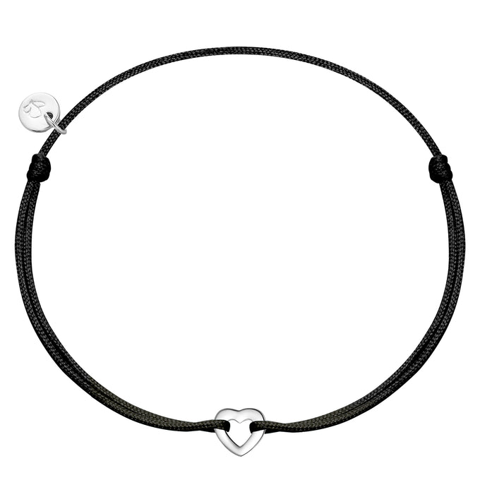 Armband Sterling Silber Textil (schwarz)