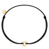Armband Sterling Silber gelbgold Textil (schwarz)