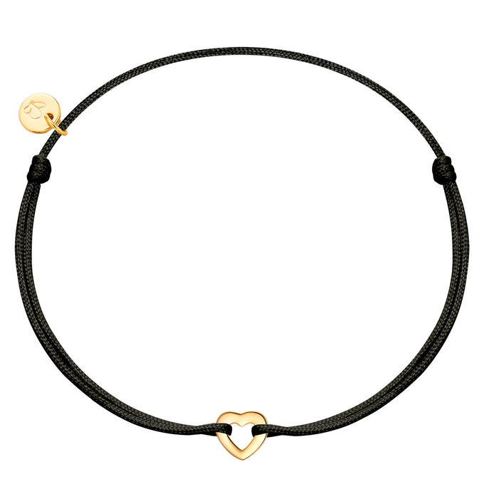 Armband Sterling Silber gelbgold Textil (schwarz)