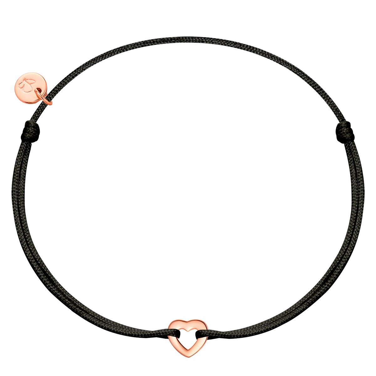 Armband Sterling Silber roségold Textil (schwarz)