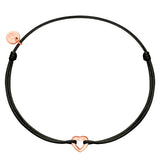 Armband Sterling Silber roségold Textil (schwarz)