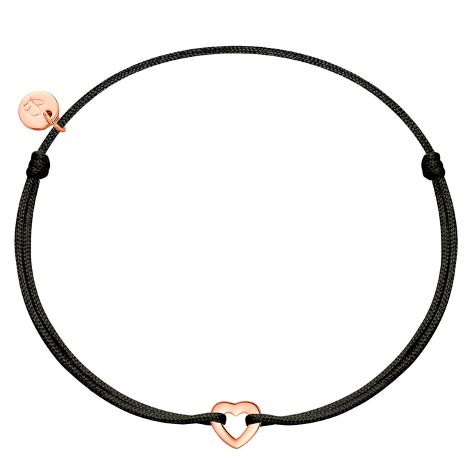 Armband Sterling Silber roségold Textil (schwarz)