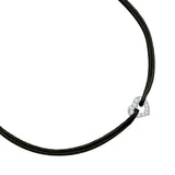 Armband Sterling Silber Textil (schwarz) Zirkonia weiß