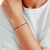 Armband Sterling Silber gelbgold Textil (schwarz) Zirkonia weiß
