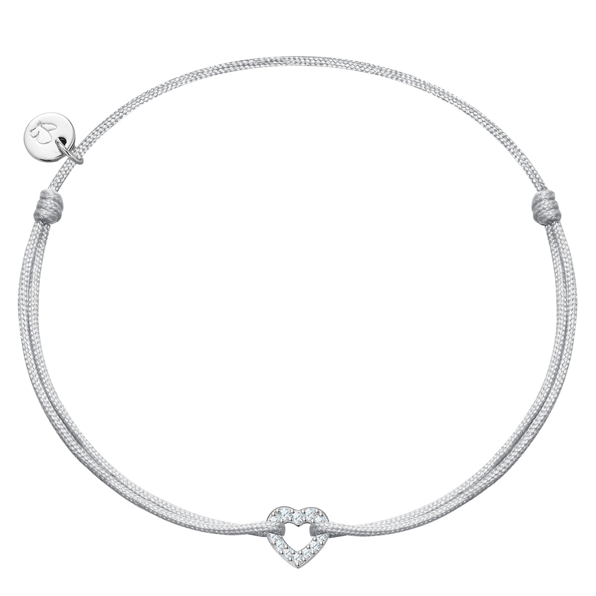 Armband Sterling Silber Textil (silber) Zirkonia weiß