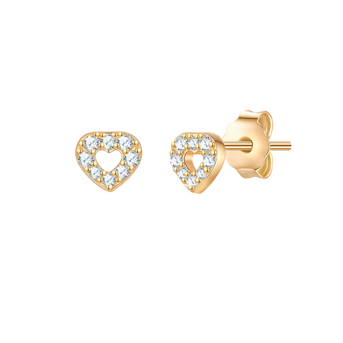 Ohrstecker Sterling Silber gelbgold Zirkonia weiß