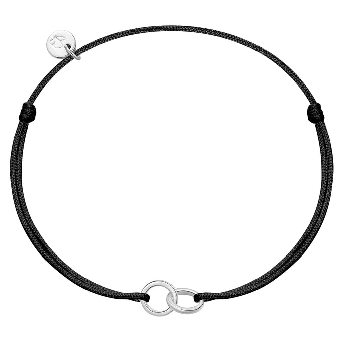 Armband Sterling Silber Textil (schwarz)