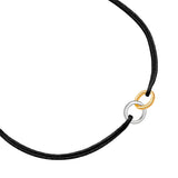 Armband Sterling Silber bicolor Textil (schwarz)