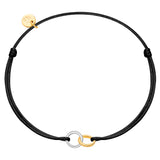 Armband Sterling Silber bicolor Textil (schwarz)