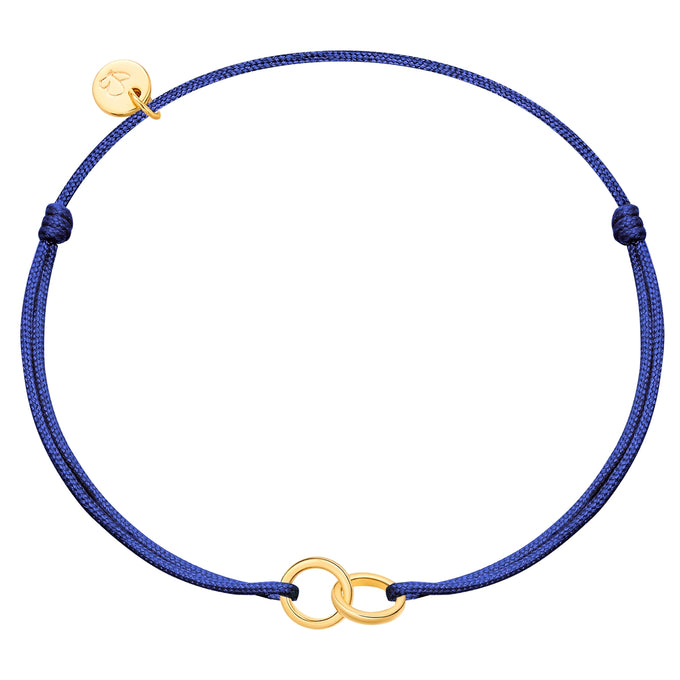 Armband Sterling Silber gelbgold Textil (blau)