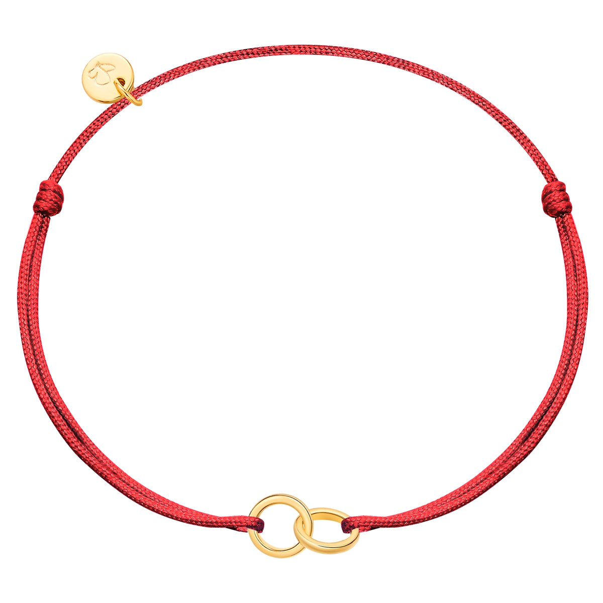 Armband Sterling Silber gelbgold Textil (rot)