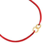 Armband Sterling Silber gelbgold Textil (rot)