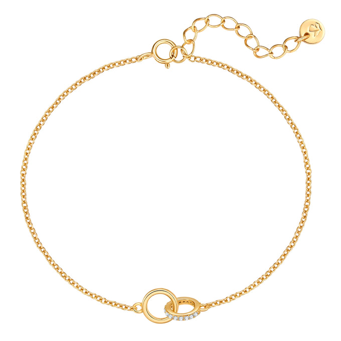 Armband Sterling Silber gelbgold Zirkonia weiß