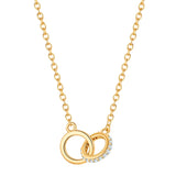 Kette mit Anhänger Sterling Silber gelbgold Zirkonia weiß