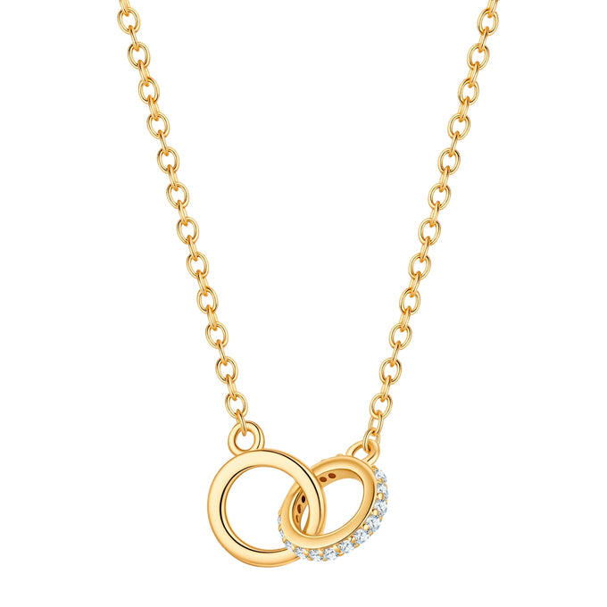 Kette mit Anhänger Sterling Silber gelbgold Zirkonia weiß