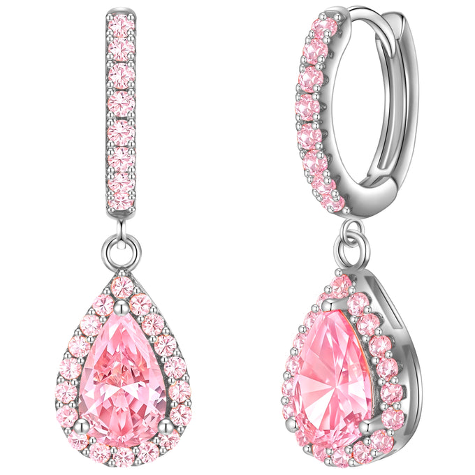 Creolen Sterling Silber Zirkonia pink