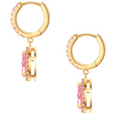 Creolen Sterling Silber gelbgold Zirkonia pink