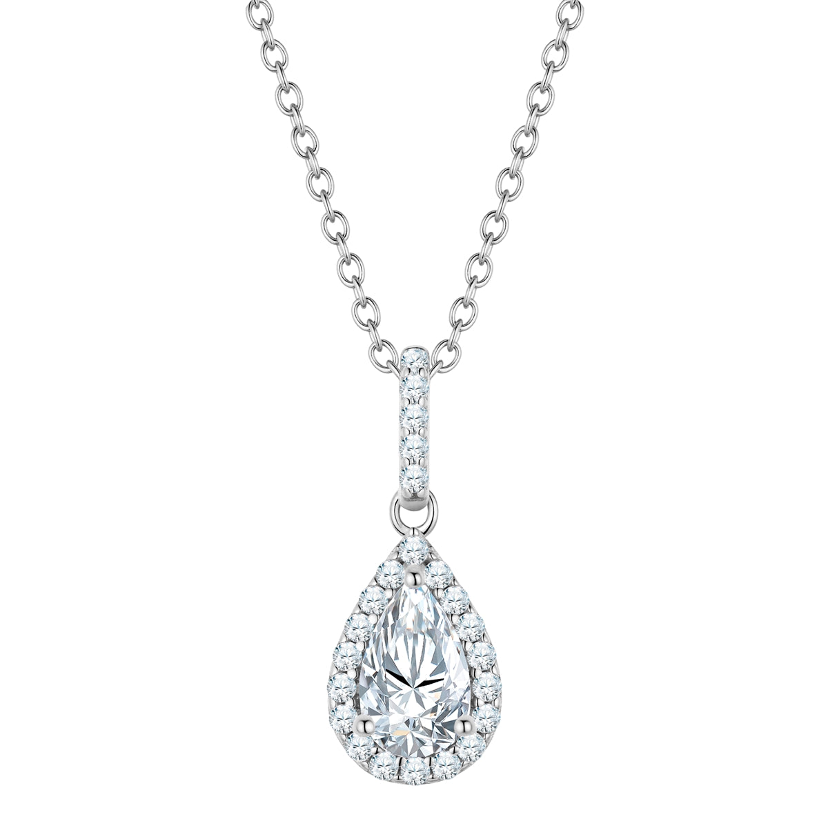 Kette mit Anhänger Sterling Silber Zirkonia weiß