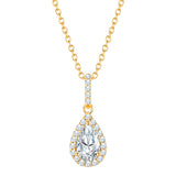 Kette mit Anhänger Sterling Silber gelbgold Zirkonia weiß