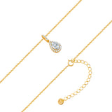 Kette mit Anhänger Sterling Silber gelbgold Zirkonia weiß