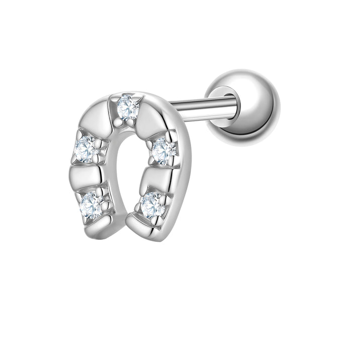 Piercing Sterling Silber Zirkonia weiß