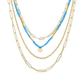 Kette mit Anhänger gelbgold Naturstein türkis