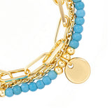 Armband gelbgold Naturstein türkis