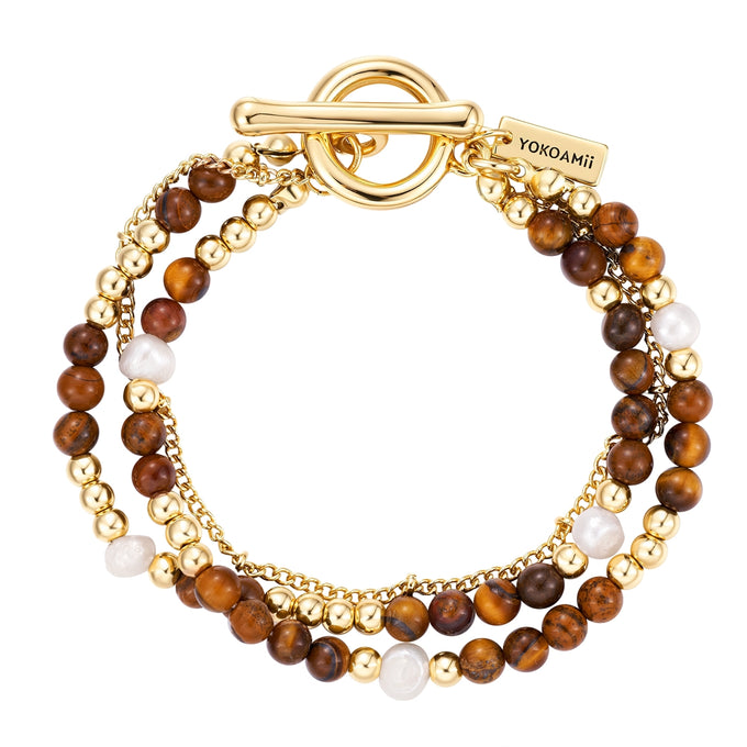 Armband gelbgold Naturstein tigerauge