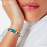 Armband gelbgold Naturstein türkis